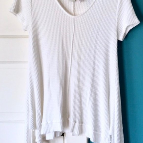 White Waffle Knit Blouse - Picture 3 of 3